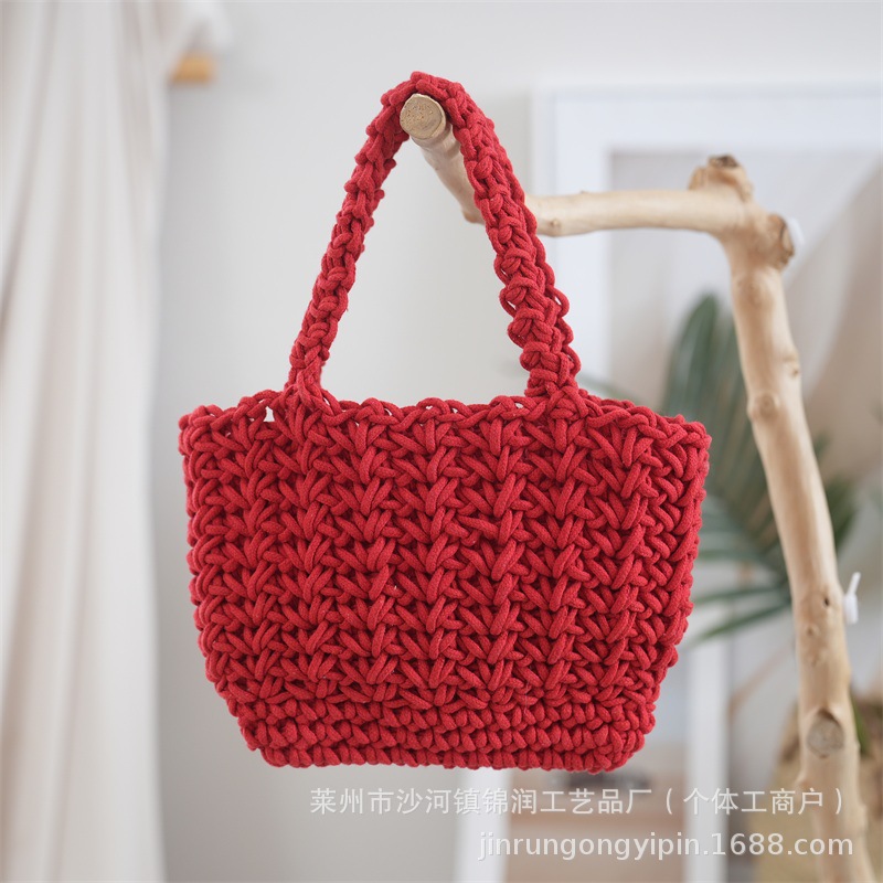 Summer popular crochet handbag, new woven basket bag, mobile phone bag, mini handbag