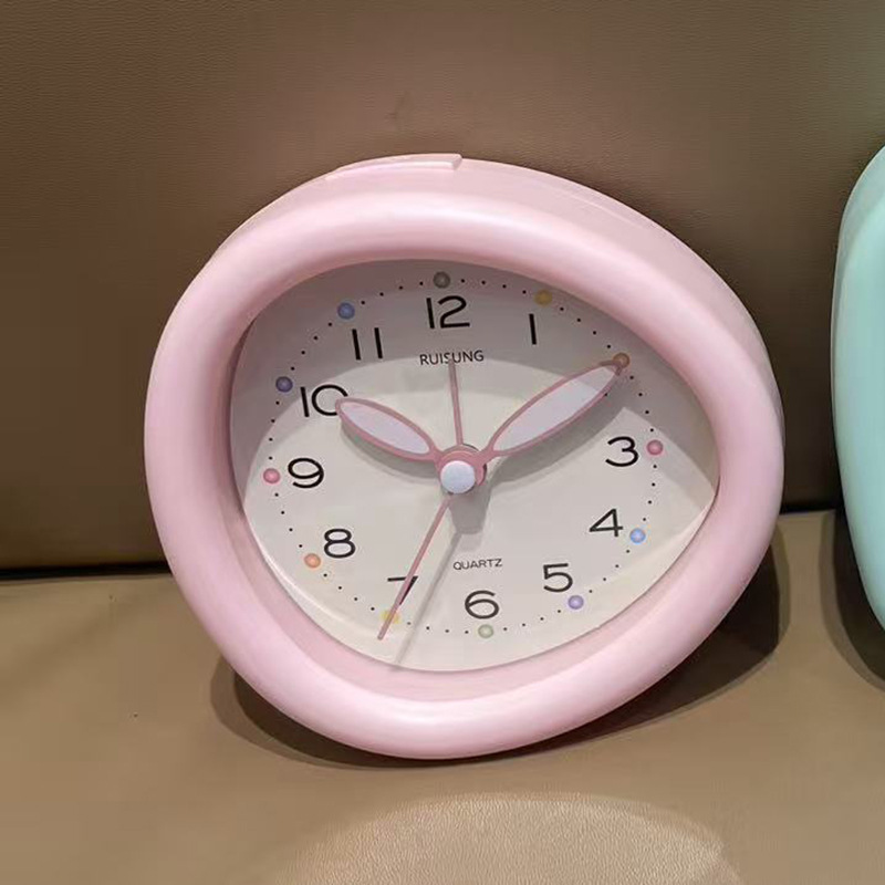 Japanese and Korean Desktop Clock, Tabletop Silent Small Alarm Clock for School and Work