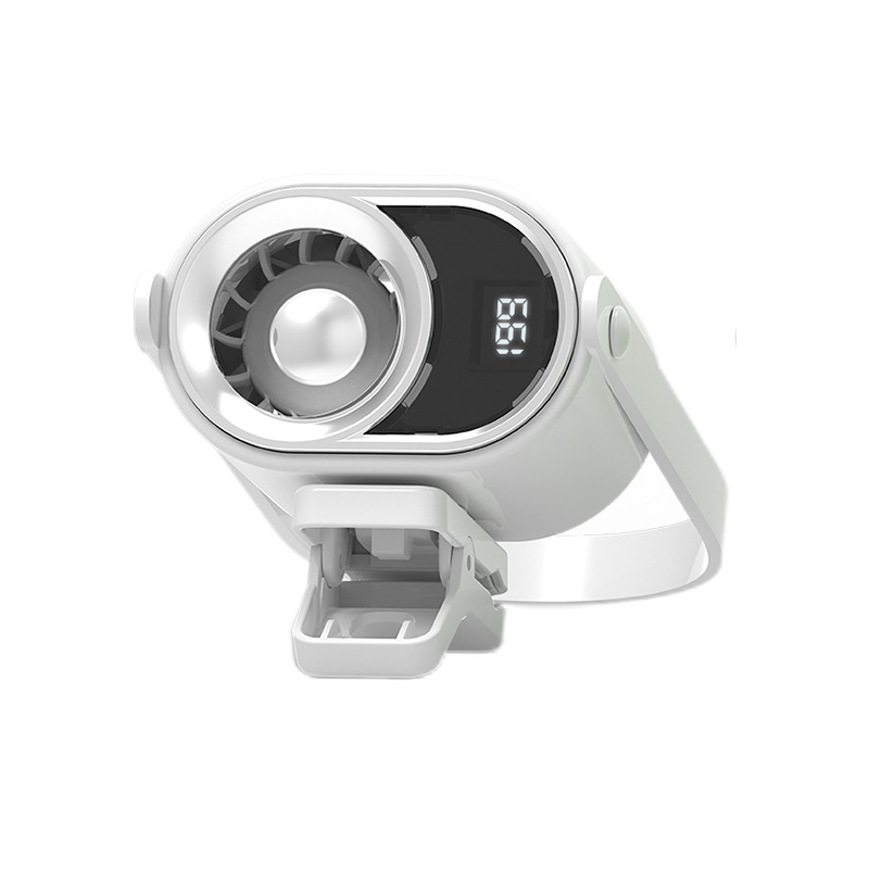 Simple Clip-on Screen Display Small Fan Smart Digital Display 199 Speed Levels Stepless Speed Control Outdoor Portable Turbo Small Fan