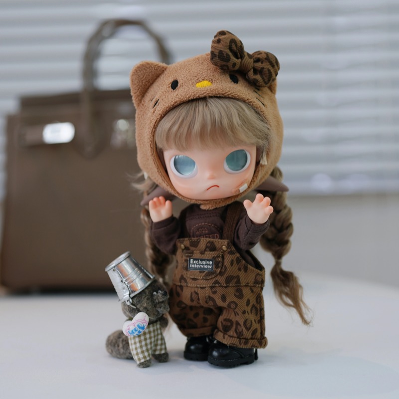 Leopard print Hello Kitty set 17cm vinyl doll clothes 2026 new outfit change