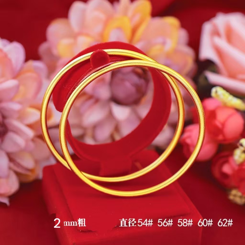 Ancient inheritance bracelet women Vietnam sand gold imitation gold solid 999 matte plain ring bracelet jewelry long