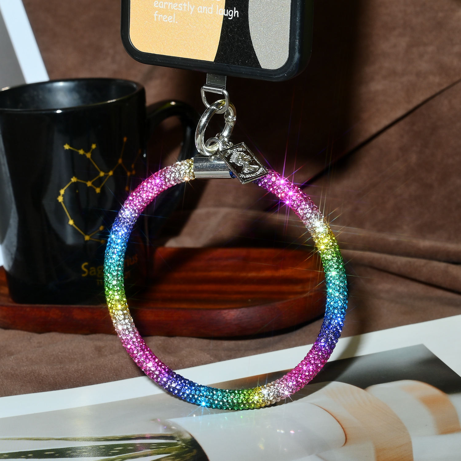 Round lanyard phone lanyard phone pendant rhinestone lanyard phone chain