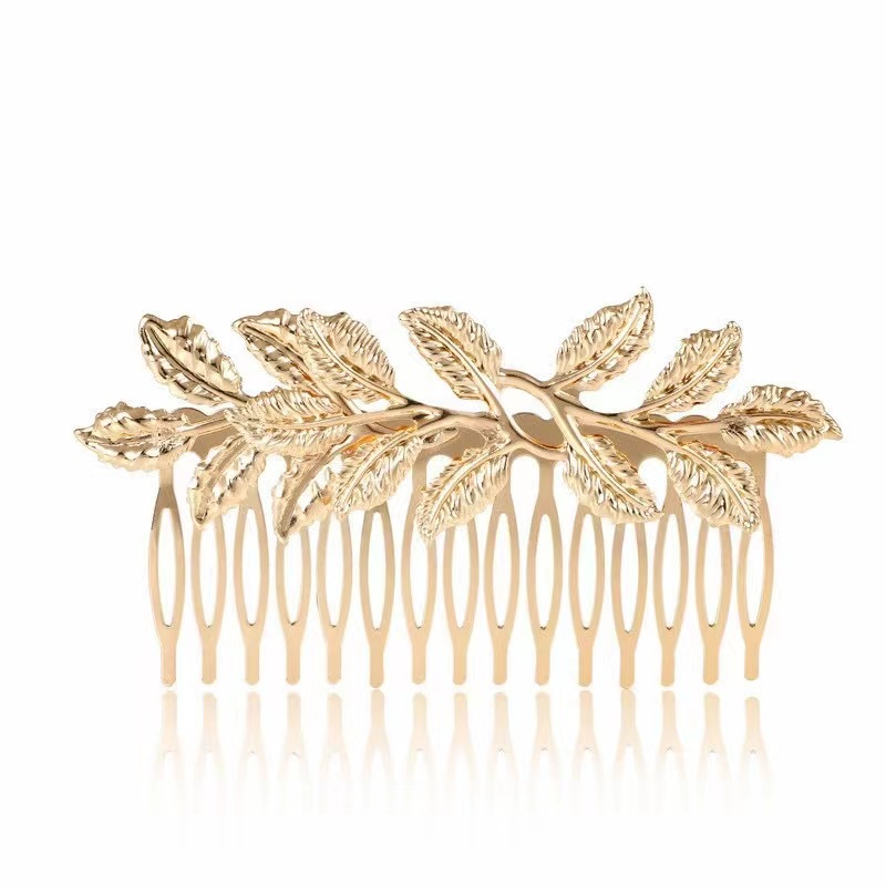 Headband earring bracelet set leaf pearl headband exquisite bridal hair accessory