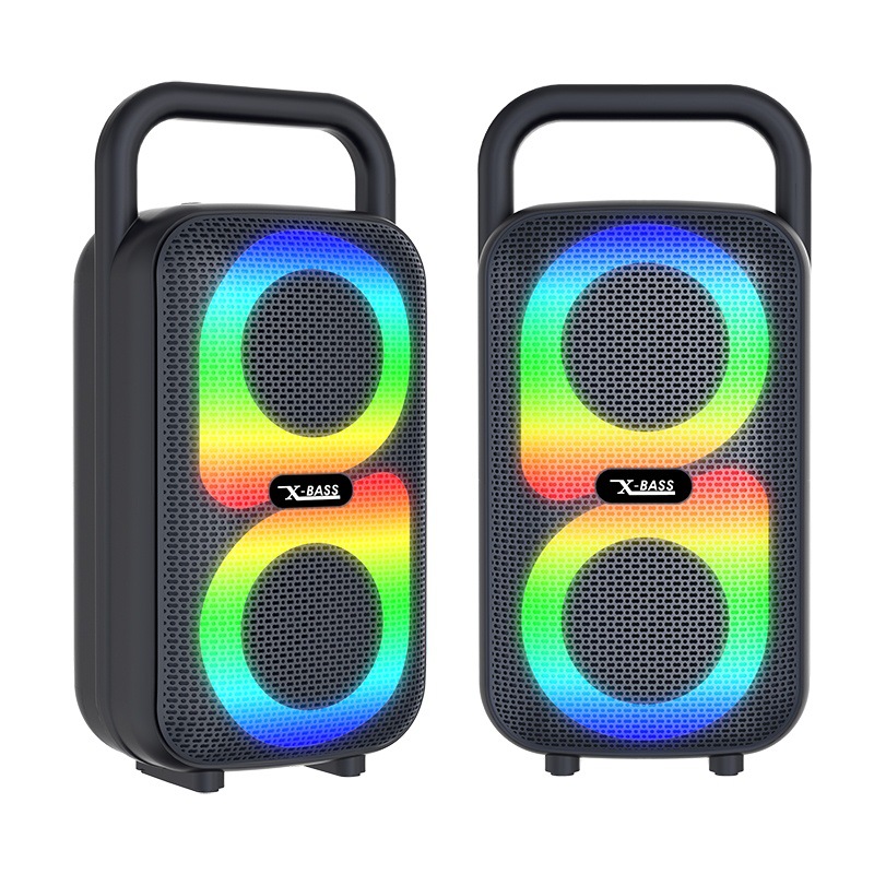 New portable square dance dual 3-inch RGB loud volume high sound quality card Bluetooth speaker