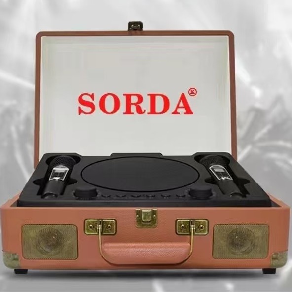 Bluetooth Speaker SD2109 Wood Box Portable Outdoor Wireless Dual Microphone K-Song Machine Home Children
