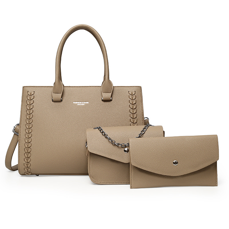 2026 new multi-piece set pebbled grain shoulder bag large capacity practical shoulder handbag mother-child bag