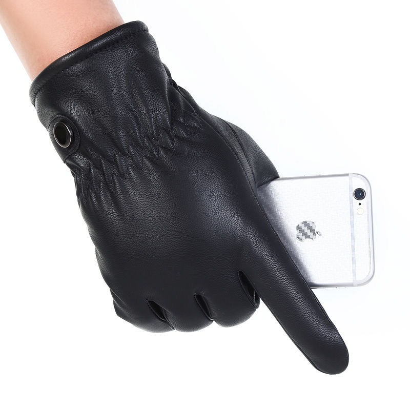 Autumn and winter warm gloves men's cold-proof outdoor riding gloves waterproof touch screen leather gloves ski gloves wholesale