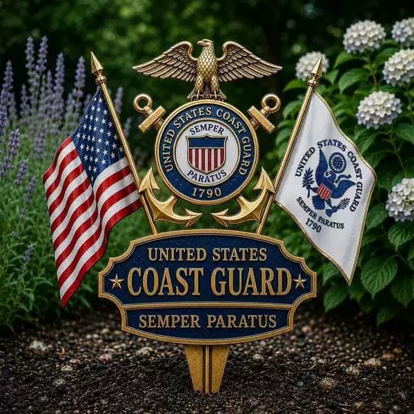 Yard Decoration Plaque Marine Corps Garden Decoration Ground Insert Metal