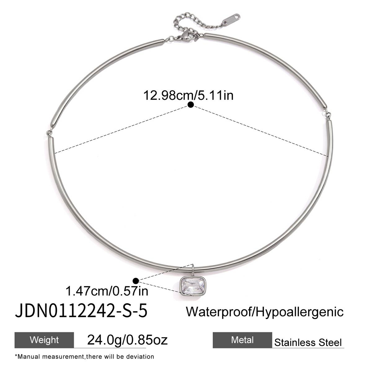 Jieding zircon pendant stainless steel collar women titanium steel necklace accessories women niche accessories
