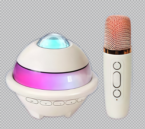 Bluetooth speaker subwoofer projection atmosphere light mini convenient card K-song home wireless microphone Bluetooth speaker