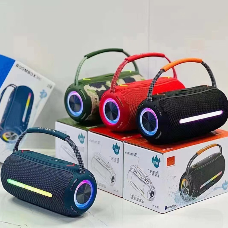 BOOMSBOX360 Bluetooth Speaker RGB Running Light Portable Handheld Speaker Heavy Bass