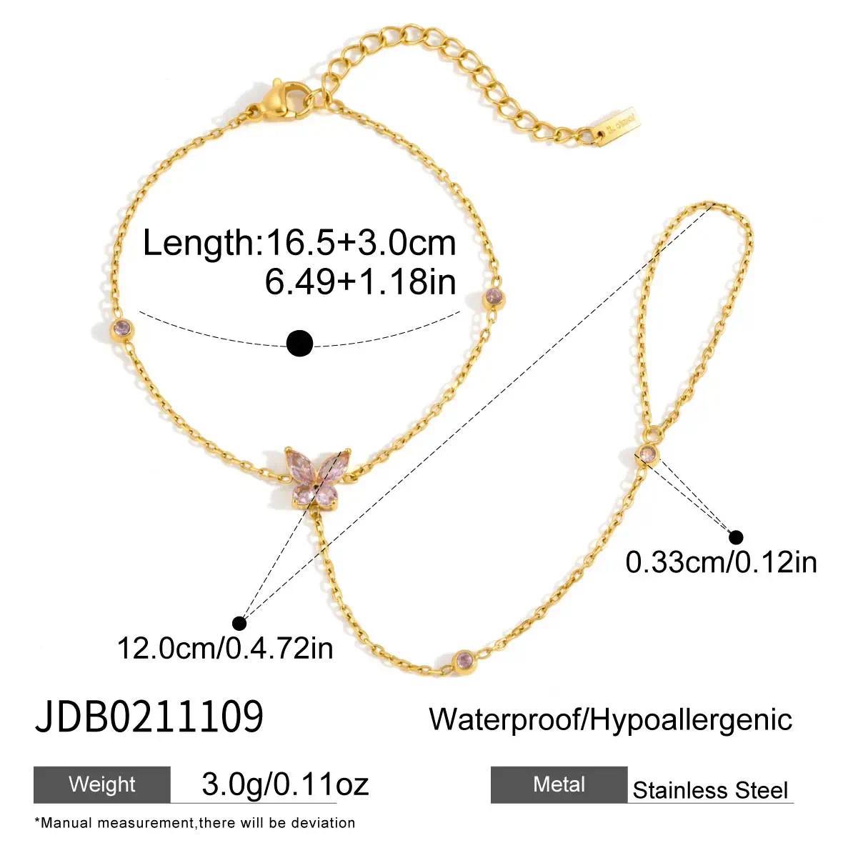 Jieding stainless steel zircon pearl connected bracelet titanium steel niche bracelet