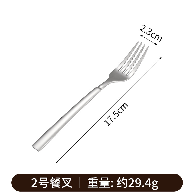 316 stainless steel Western tableware spoon fork, bright light thickened handle, sweet household long handle tableware spoon
