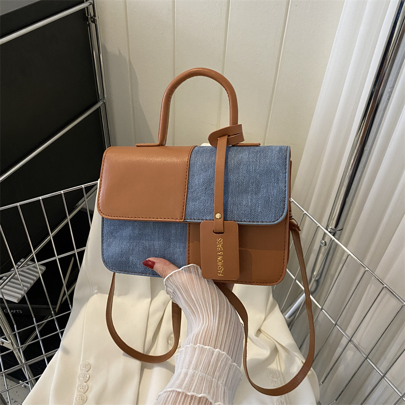 Patchwork Texture Handbags 2023 Summer Commute Shoulder Crossbody Bags Small Square Bags