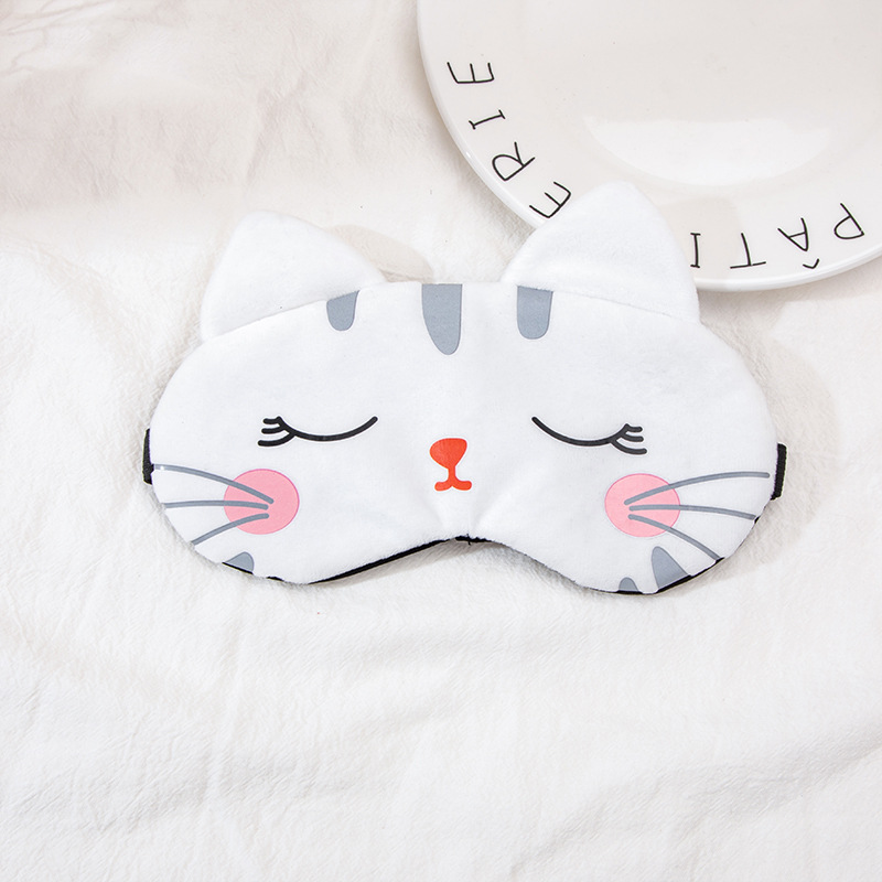 Plush cartoon cat iron-on ice compress hot compress sleep eye mask, children universal winter home outdoor
