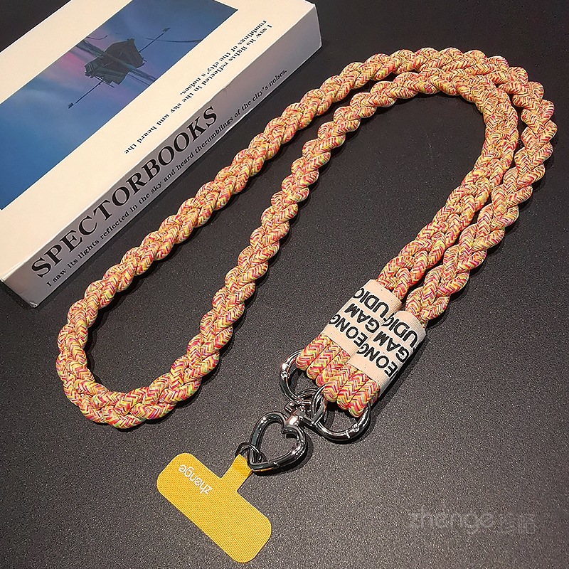 Phone strap crossbody ponytail braided rope outdoor phone strap women's long travel shopping street