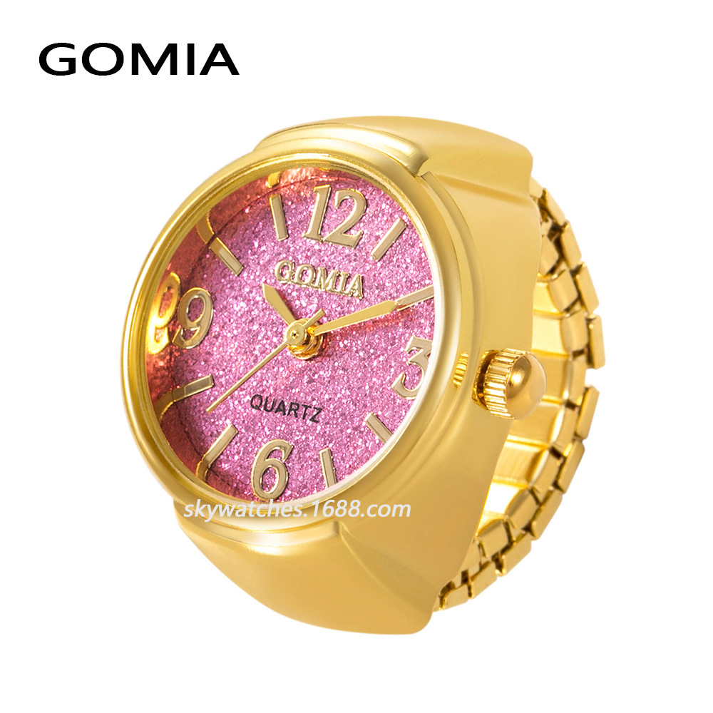 Ring Watch for Women, New Simple Digital Glitter Watch Student Finger Ring Watch Gold Finger Watch