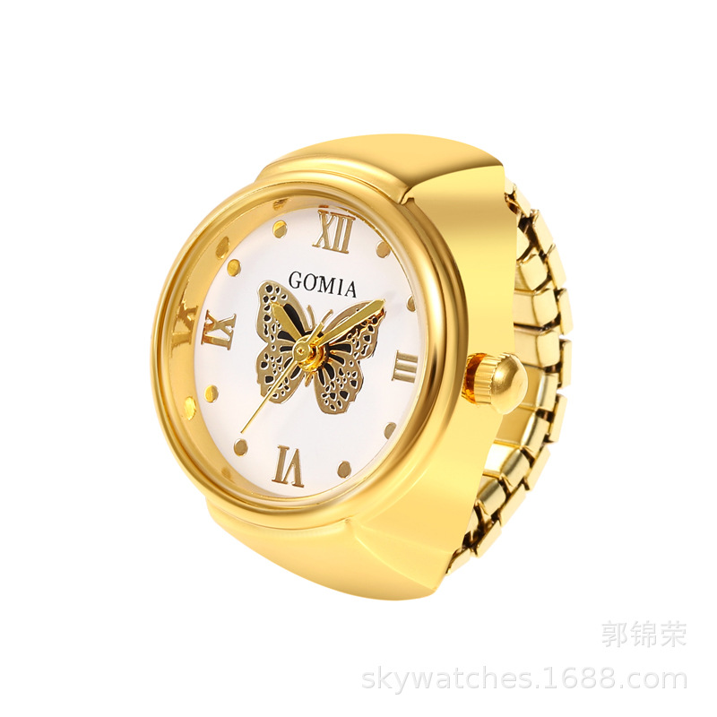 Domestic Movement Men's and Women's Finger Watch Casual Couple Ring Watch 3D Butterfly Direct Wholesale