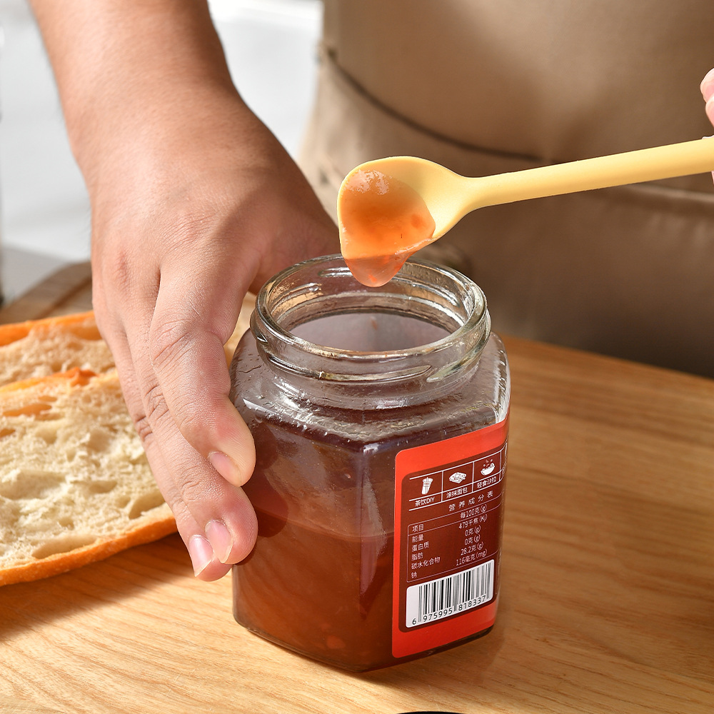 Silicone Scraper Jam Spatula Double-Ended Jam Scraper Spoon Household Kitchen Double-Ended Stirring Spoon Small Spoon