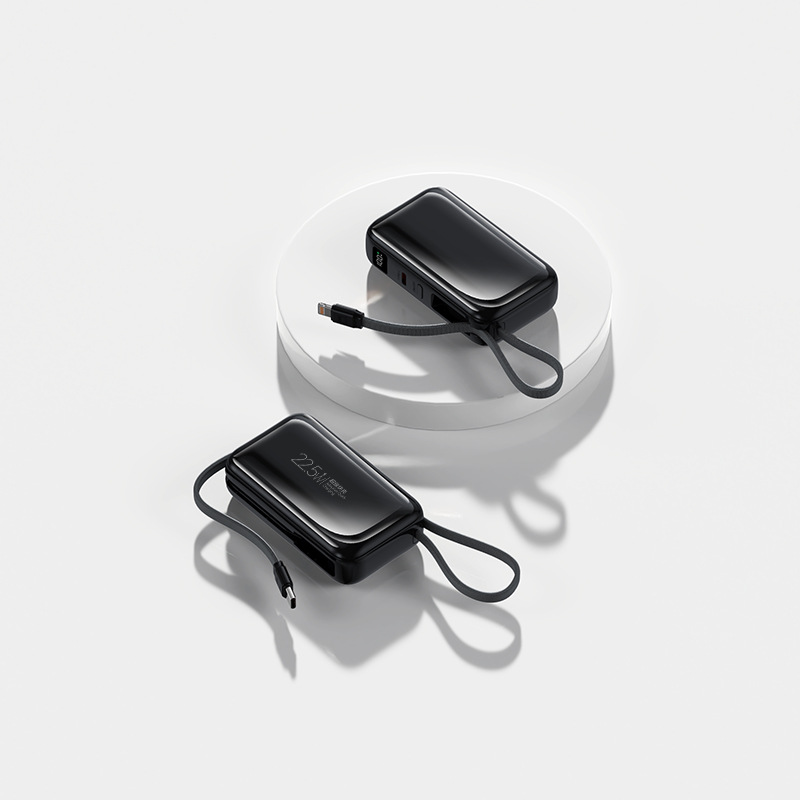 Braided Cable Capsule Fast Charging Mini 10000mAh Power Bank Outdoor Large Capacity Mobile Power Supply