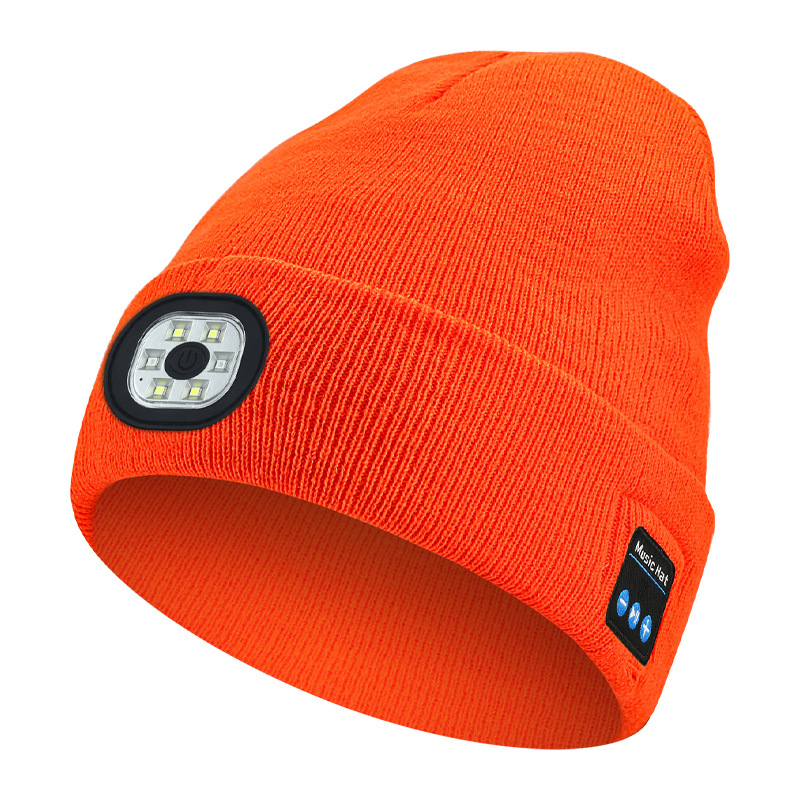 New rechargeable LED light-up lighting knitted hat night running headlamp lighting hat Christmas lamp hat