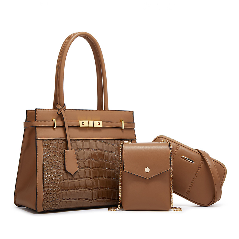 2026 new crocodile grain mother-child bag three-piece set