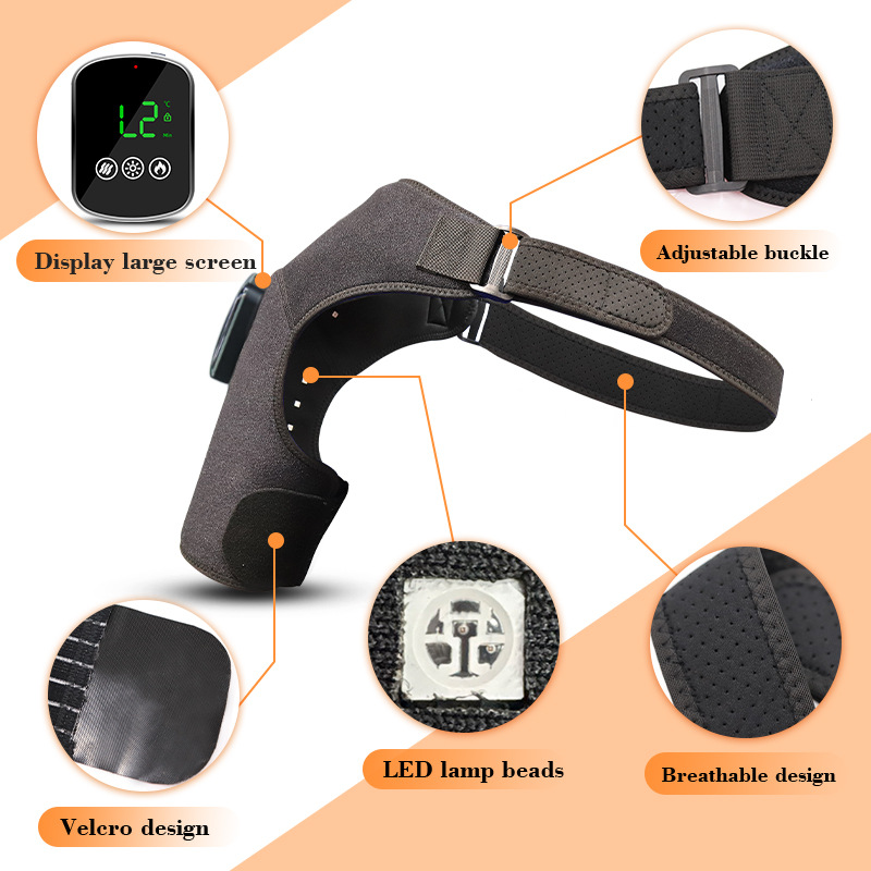 Red Light Physiotherapy Vibration Hot Compress Shoulder Guard Electric Heating Physiotherapy Red Light Heating Pulse Massage Infrared Shoulder Guard