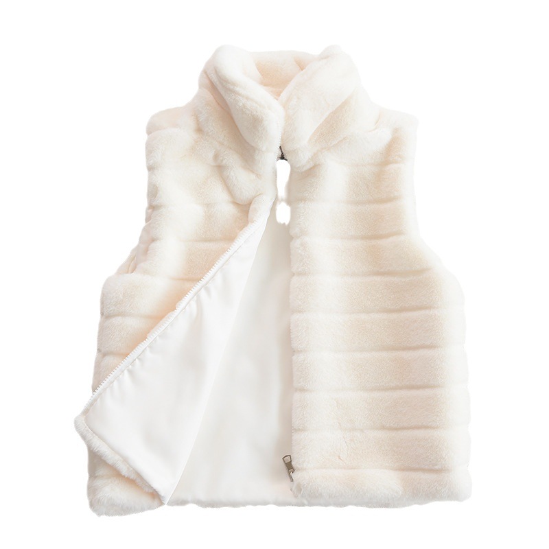Autumn and Winter New Vest Faux Fur Vest Lady Stand Collar Faux Fur Coat Lady Vest Coat