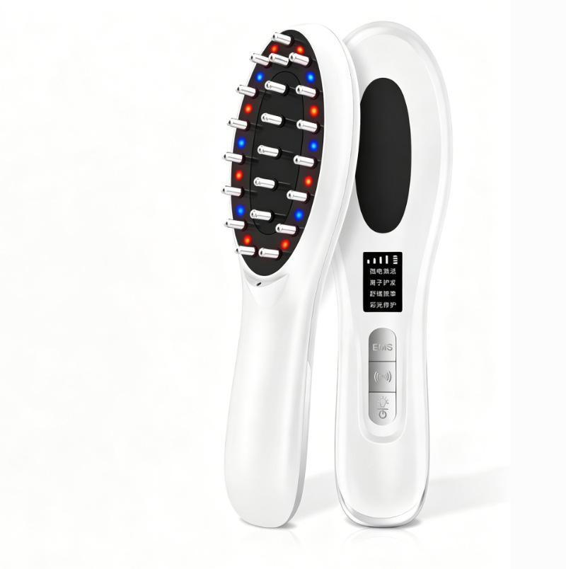 EMS Red Blue Light Electric Massage Comb Minoxidil Meridian Hair Growth Essential Oil导入 Nano Spray Scalp Applicator