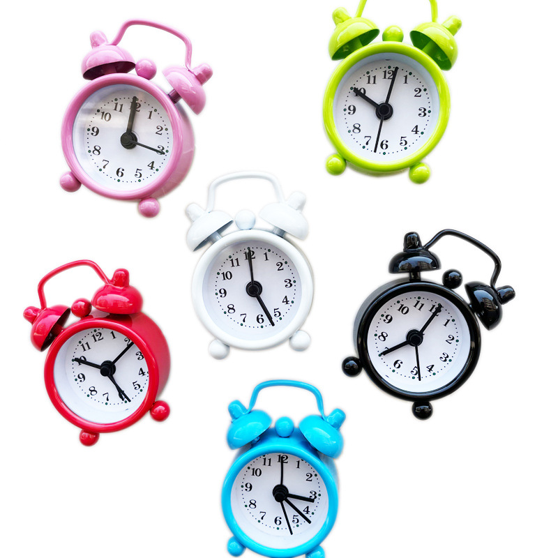 Novelty Mini Metal Small Alarm Clock Student Children Study Alarm Clock Customizable with Logo