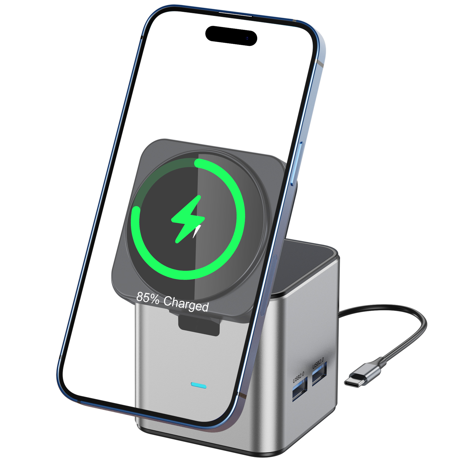 Expansion Dock Type-C Expansion Dock USB 15W Magnetic Wireless Charger HUB External Phone Computer Splitter