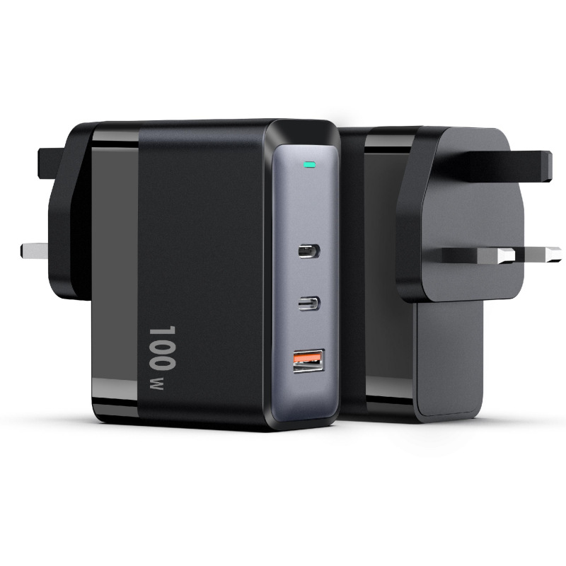 GaN Fast Charging Head 100W A+C Multi-port Adapter British Standard EU/UK Multi-function Charger New