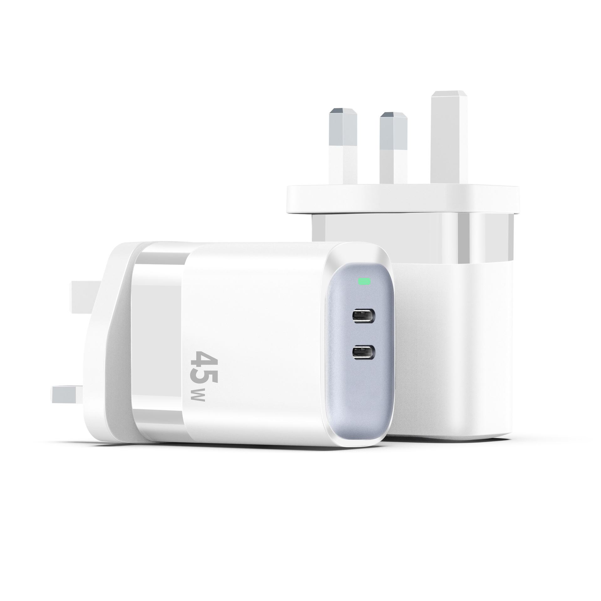 New PD45W GaN Charger for Apple 17 Fast Charger PD+QC3.0 Dual Port Phone Charger
