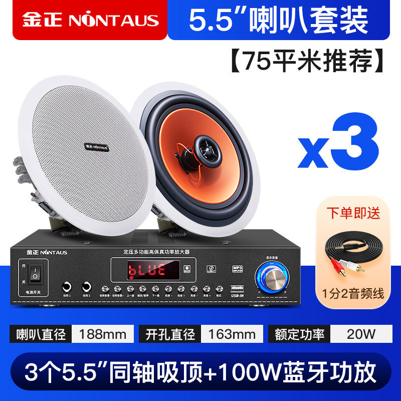 JinZheng Bluetooth coaxial ceiling audio living room ceiling shop speaker dedicated amplifier commercial supermarket restaurant