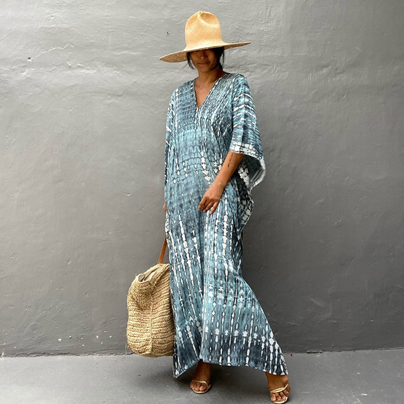 New Ombre Long Dress Beach Cover Up Vacation Long Dress Bikini Outer Swimsuit Cover Up Sun Protection