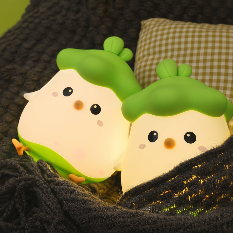 New dish little chick night light soft silicone decompression pat induction baby home smart night light