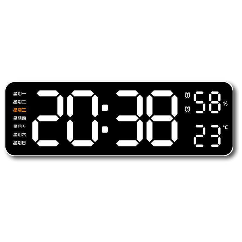 5503 Electronic Clock Simple Multifunctional Rectangle Large Font Alarm Clock Hanging or Standing