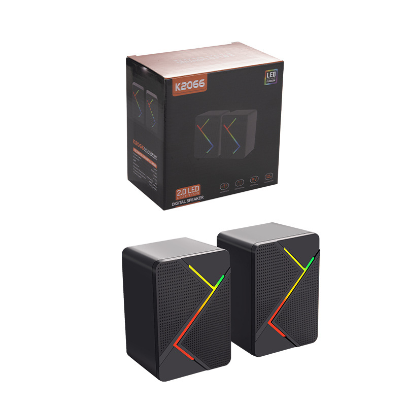 New wired desktop computer small speaker home desktop notebook glowing subwoofer speaker