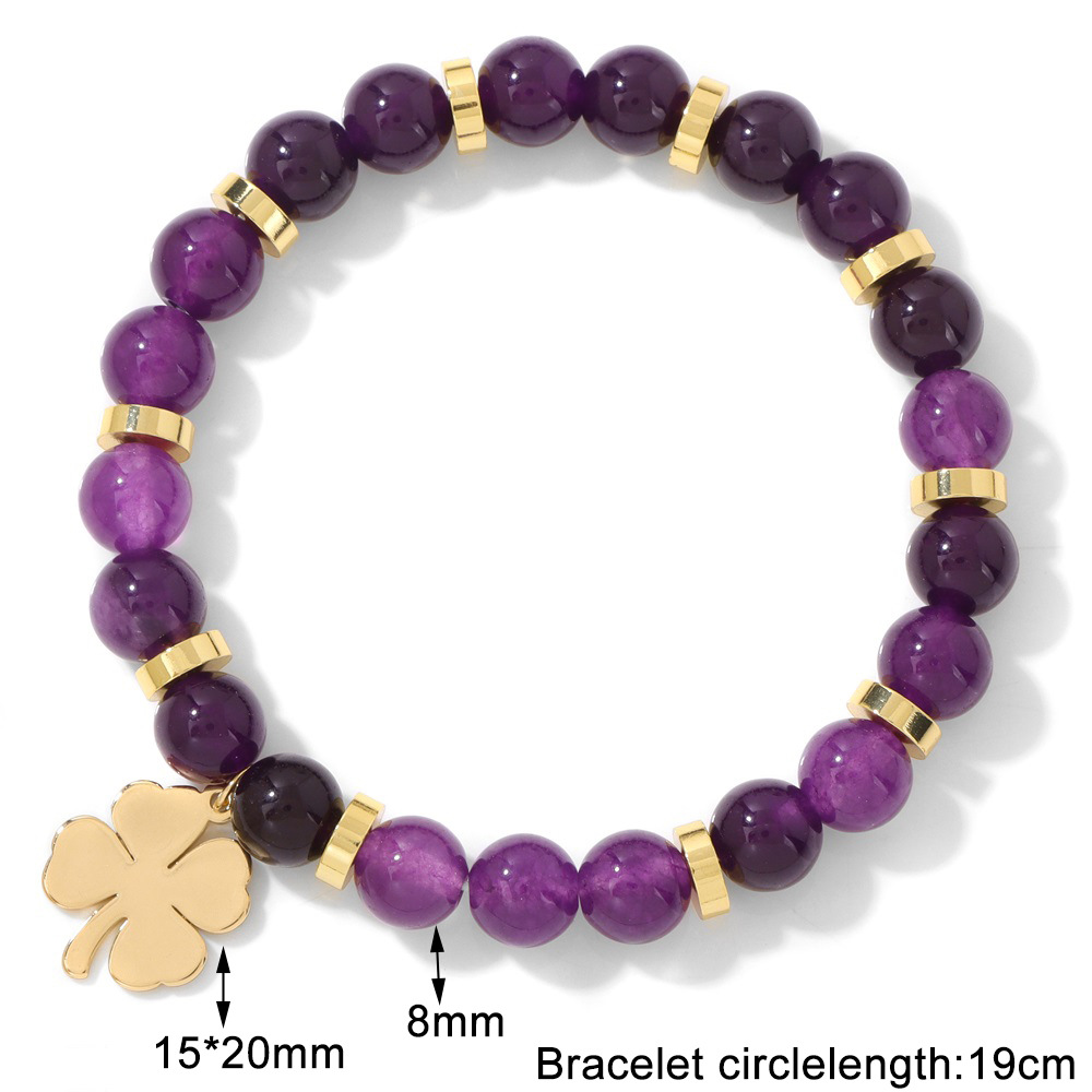 Stainless steel leaf pendant bracelet for women K gold spacer unisex bracelet elastic rope bracelet