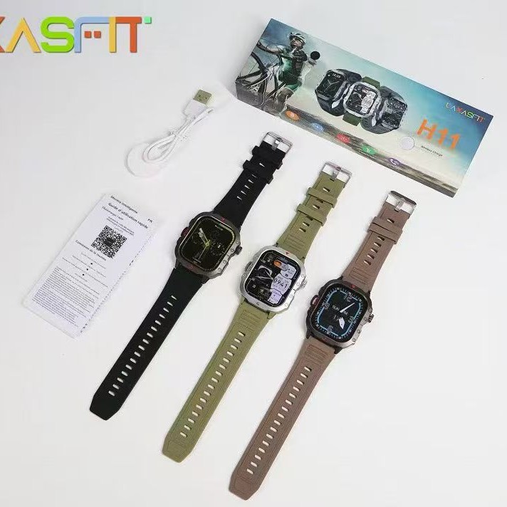 H11 sports wireless charging outdoor dynamic island 2.19-inch 12-language manual H11 smart watch men's sports