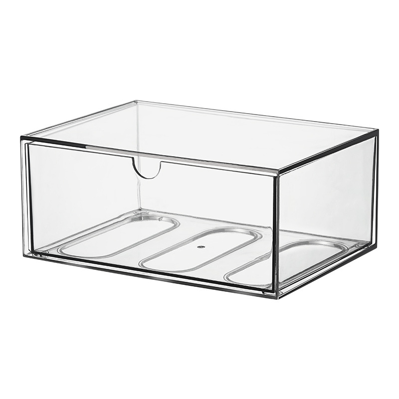 Desktop storage box, drawer type, acrylic transparent for stationery, cosmetics, office organizer