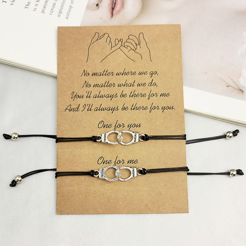 Heart-shaped tree of life wax thread handmade woven couple friendship card bracelet bracelet
