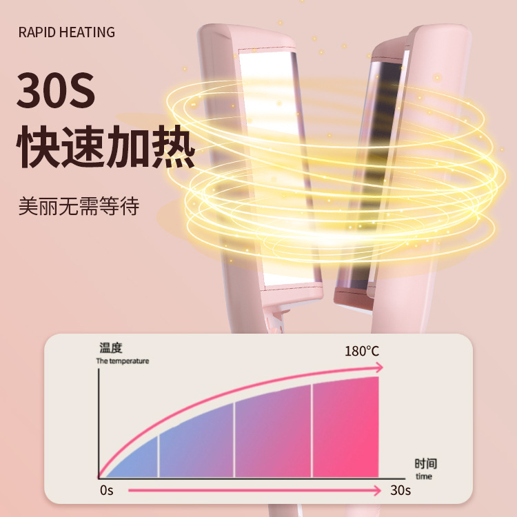 32mm Egg Roll Curling Iron V-Type Big Wave Curling Iron, Corn Row Flat Iron Water Wave Curler Egg Big Curl