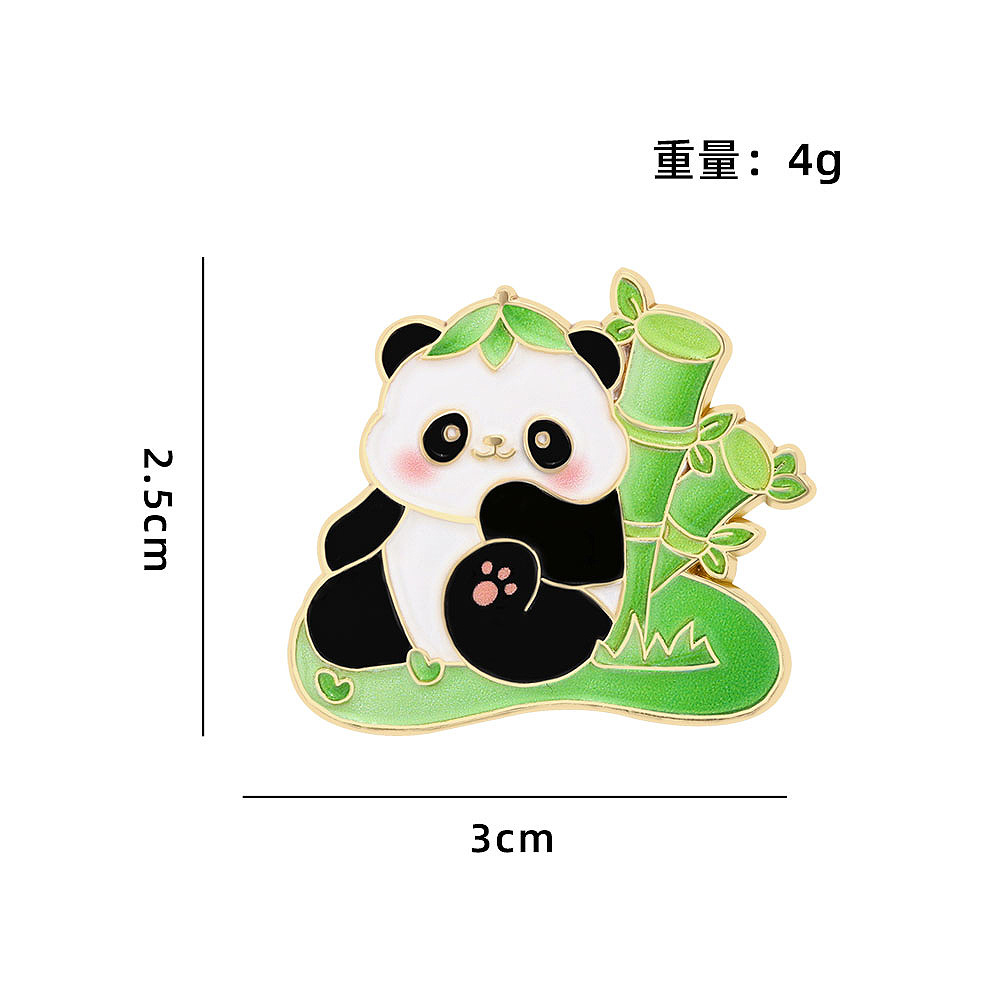 Panda Bouquet Badge Cute Cartoon Animal Flower Chengdu Tourist Gift Brooch Clothing Hat Accessory