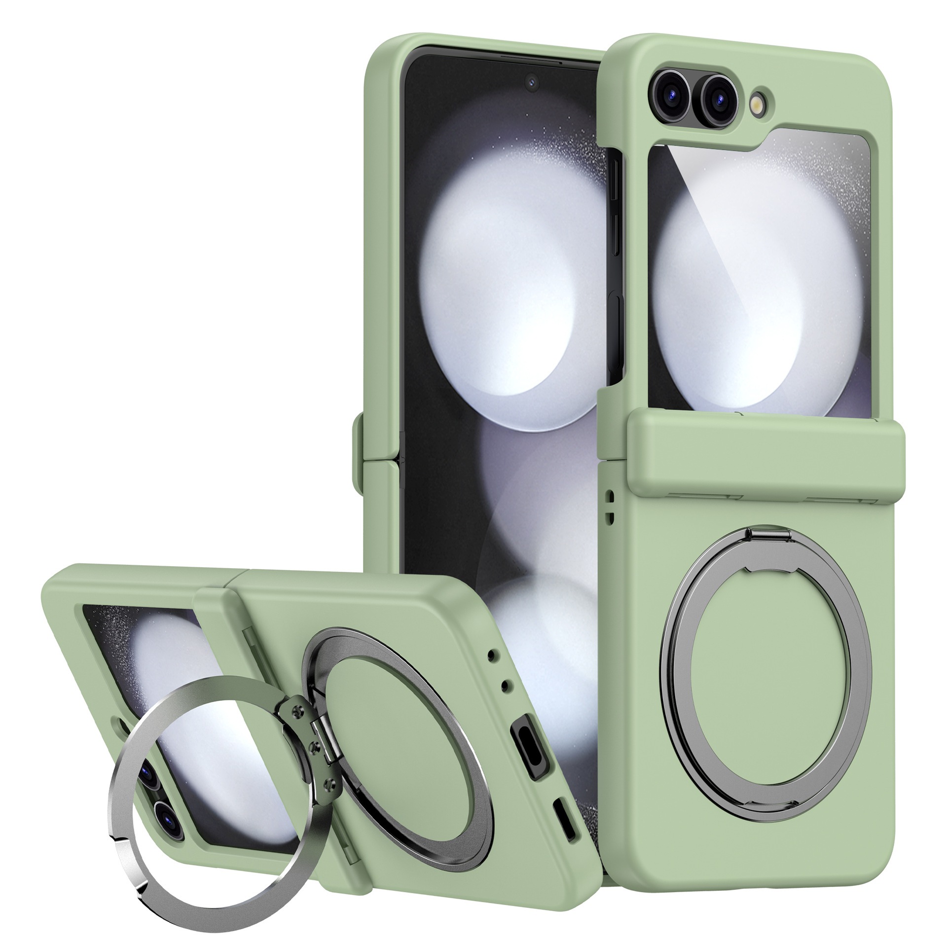 Applicable Samsung Z Flip6/5 Phone Case 360 Rotation Bracket Magnetic Wireless Charging Full Coverage Hinge Anti-Fall