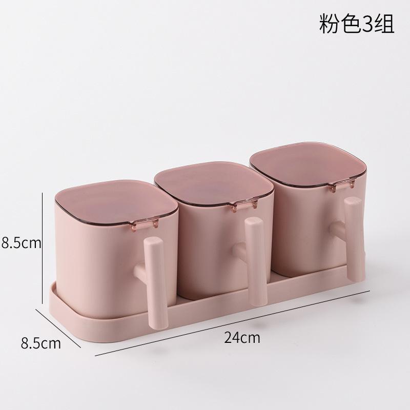 kitchen combination seasoning box seasoning jar kitchen supplies with lid salt jar seasoning household with spoon storage box