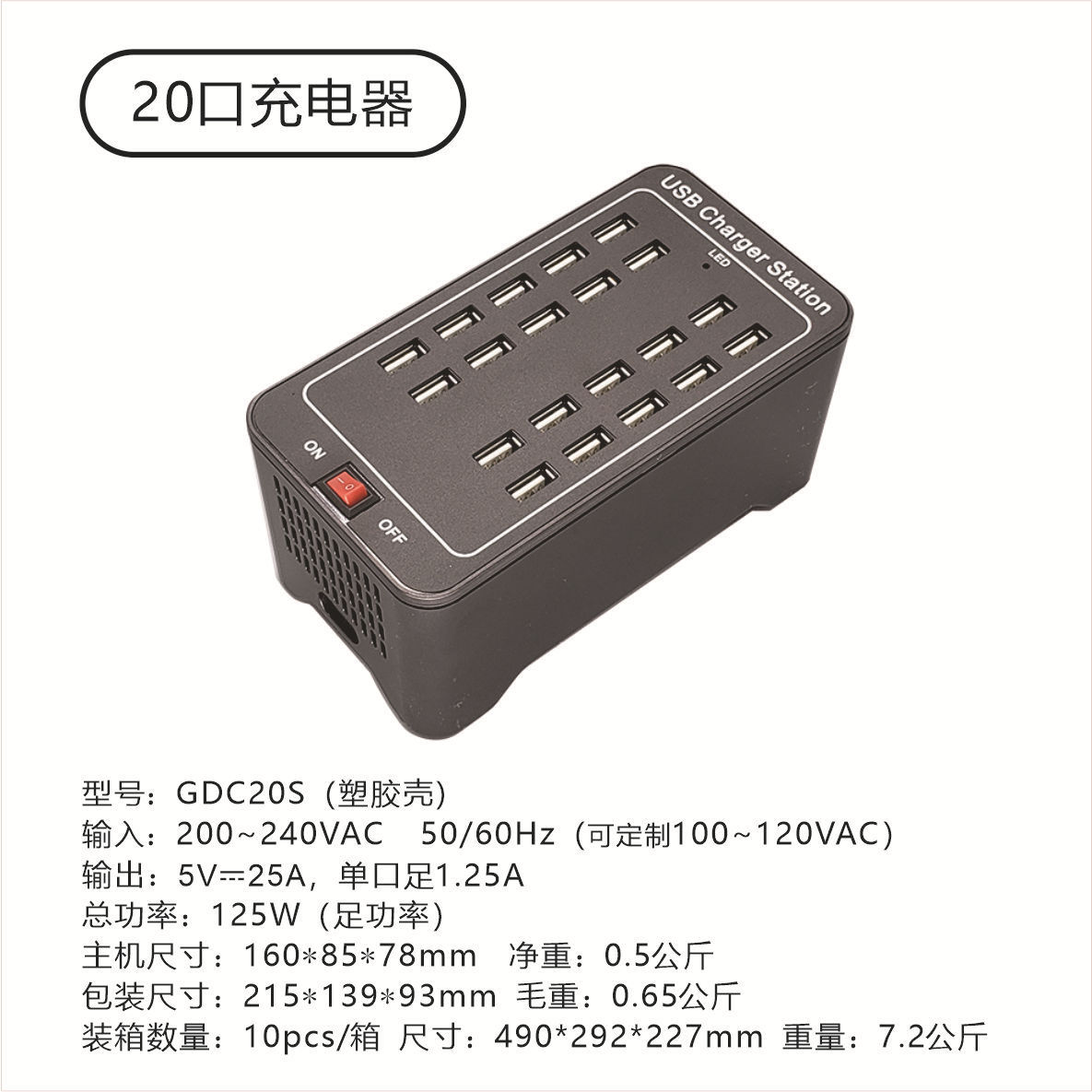 美规 AC 110V · GDC20S（塑胶20口25A）