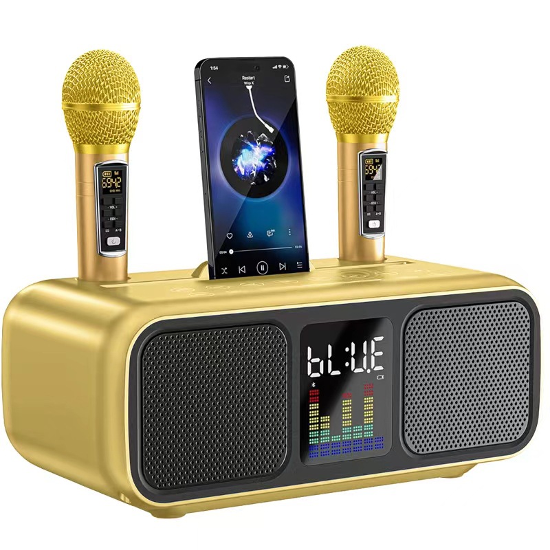 SD318 Bluetooth Speaker Wireless Dual Microphone K-Song All-in-One Machine Portable Outdoor Singing Home TV Children
