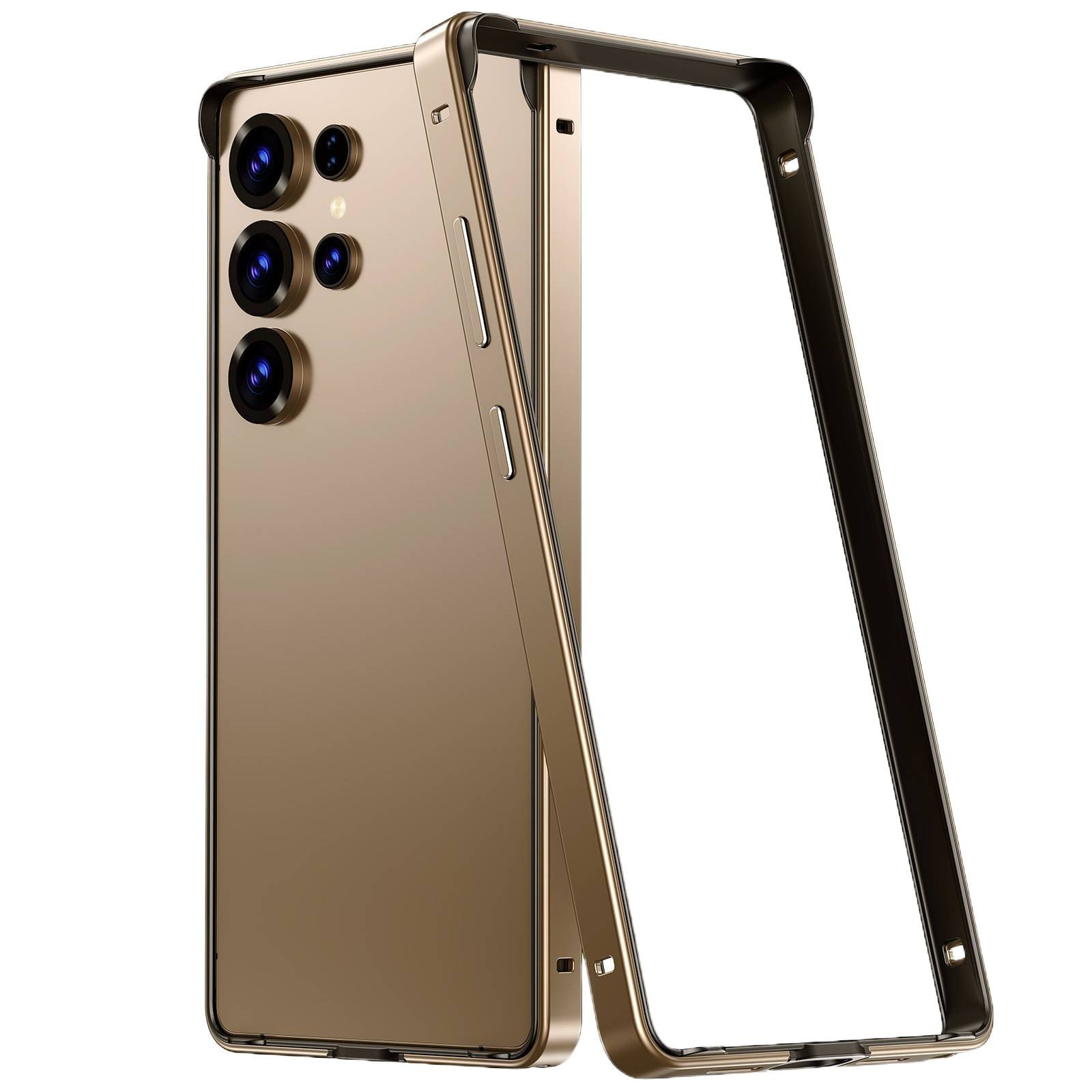 Convex corner silicone metal frame for Samsung Galaxy S26 Ultra phone case four-corner anti-fall S26 frame