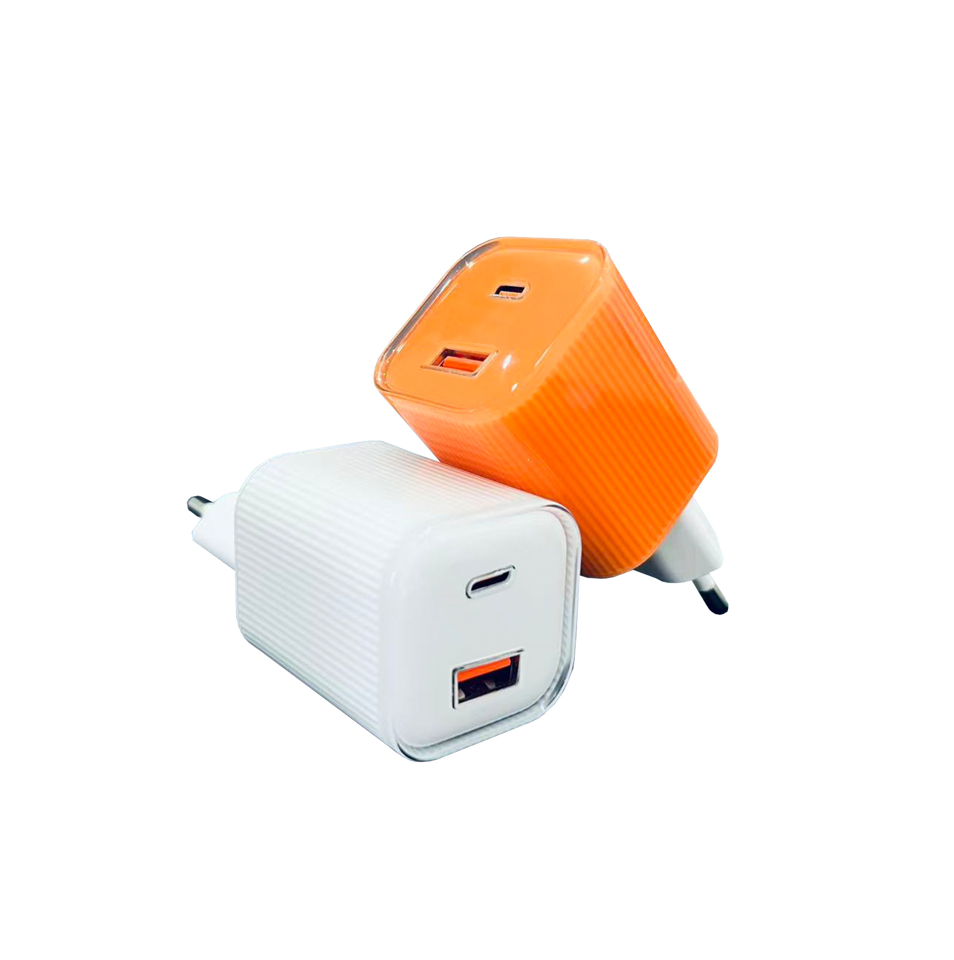 45W GaN EU standard charger ice transparent dual port A+C fast charging certified for Apple phone charging head